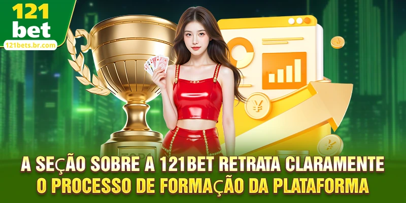 A seção Sobre a 121bet retrata claramente o processo de formação da plataforma