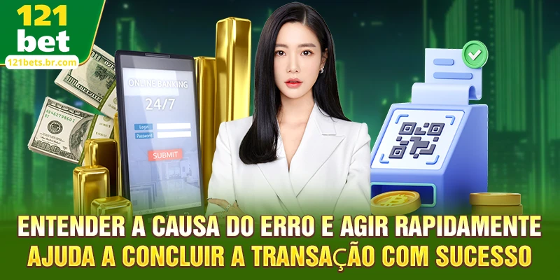 Entender a causa do erro e agir rapidamente ajuda a concluir a transação com sucesso